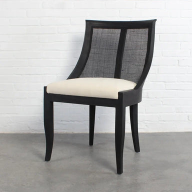 Solid Oak French Style Dining Chair with Rattan Cane Back