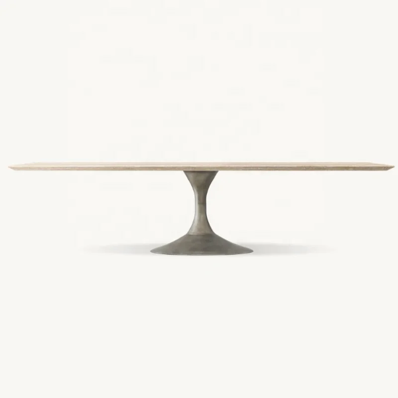 Elegant Marble Dining Set, Metal Legs, Customizable for Home & Restaurant
