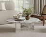 Elegant Oval Natural Travertine Coffee Table for Luxury Living Room Decor