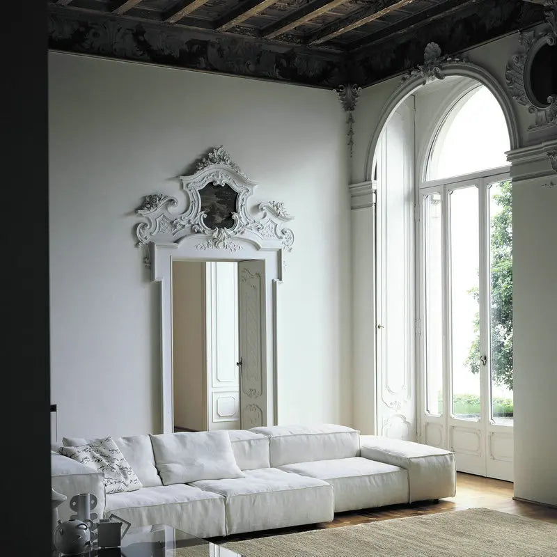 Luxurious Italian Minimalist Modular L-Shaped Sectional Sofa with Sleeper Function