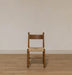 Contemporary Dark Grey Oak Dining Chair with Natural Woven Rush Seat