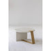 Elegant Mid-Century Round Concrete Stainless Steel Coffee Table for Living Room