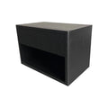 Elegant Black Modern Oak Fluted One-Drawer Nightstand with Barrel Design for Bedroom