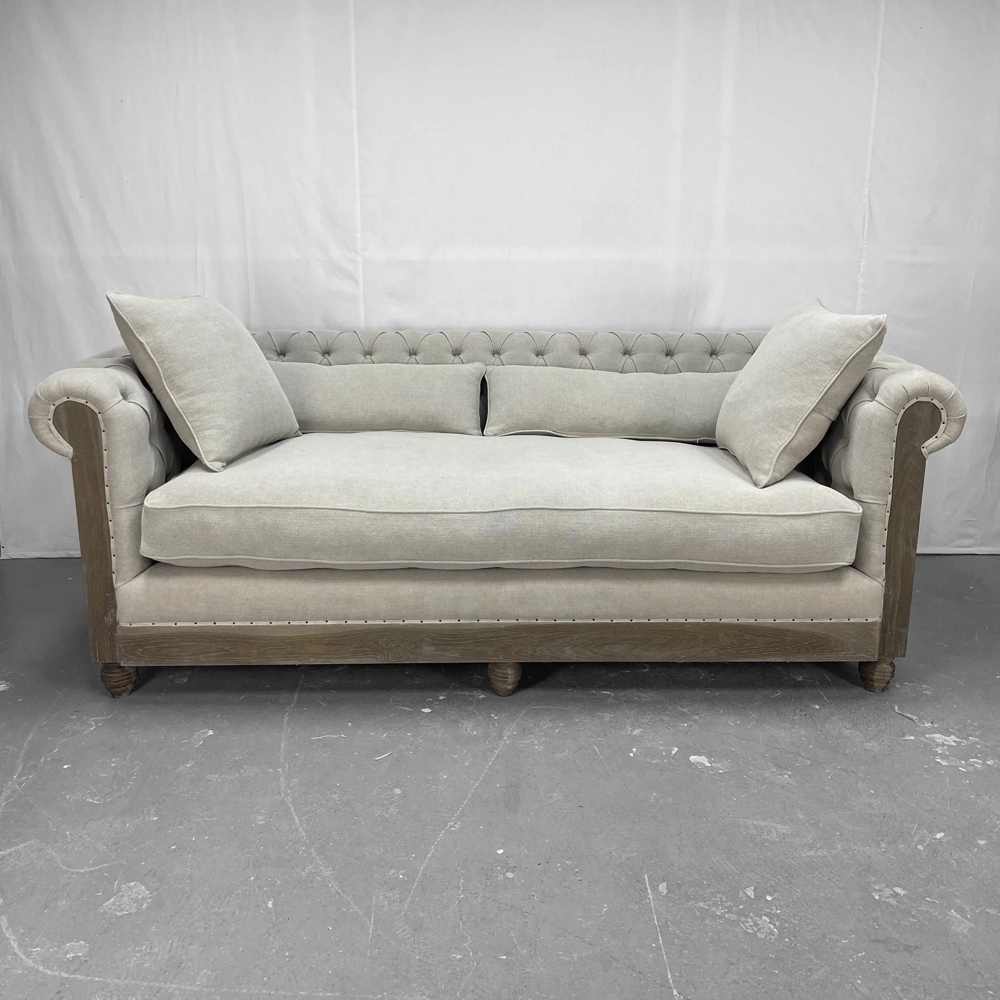 Opulent French Antique Solid Oak Wood Sofa Couch for Elegant Living Spaces