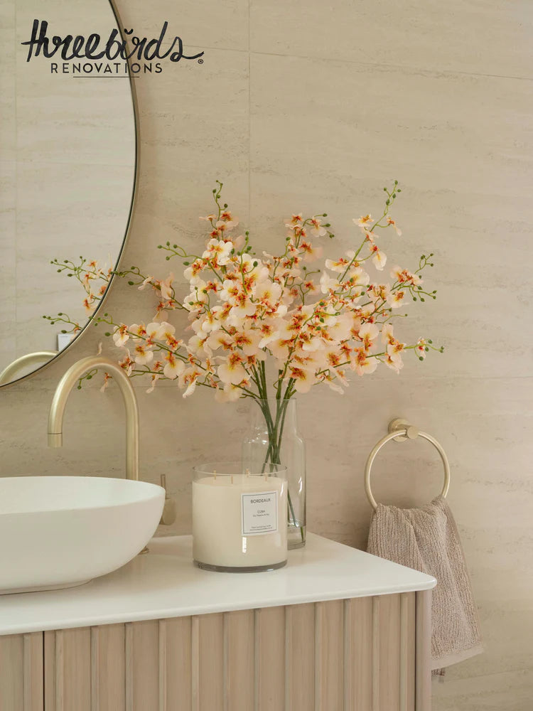 Faux Dancing Orchids - Rachel Vase | Cream - 57cm