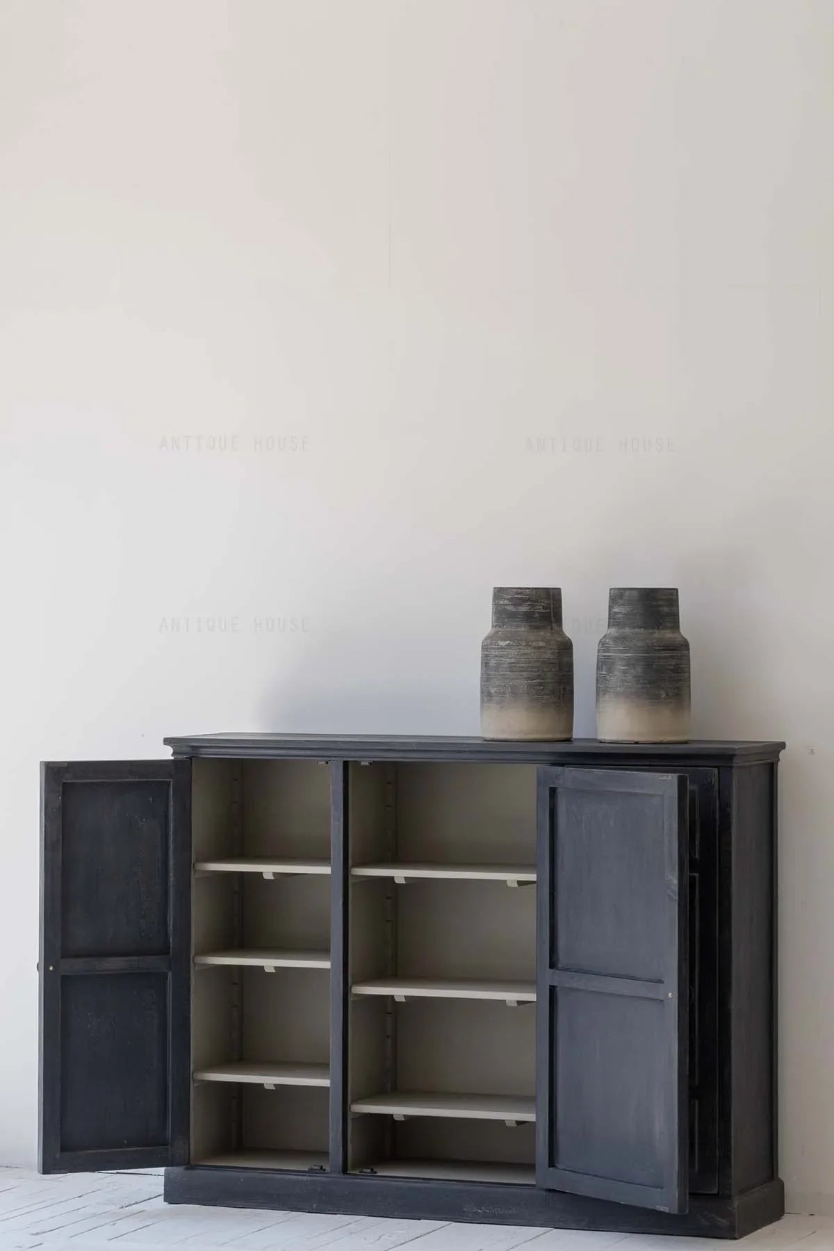Rustic Recycled Pine Sideboard Cabinet: Antique Storage for Bedroom & Living Room