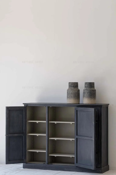 Rustic Recycled Pine Sideboard Cabinet: Antique Storage for Bedroom & Living Room