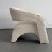 Elegant Cream Fabric Accent Chair, Linen Armchair with Modern Curved Design
