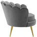 Elegant Italian Velvet Scallop Accent Armchair for Comfy Living Room Leisure
