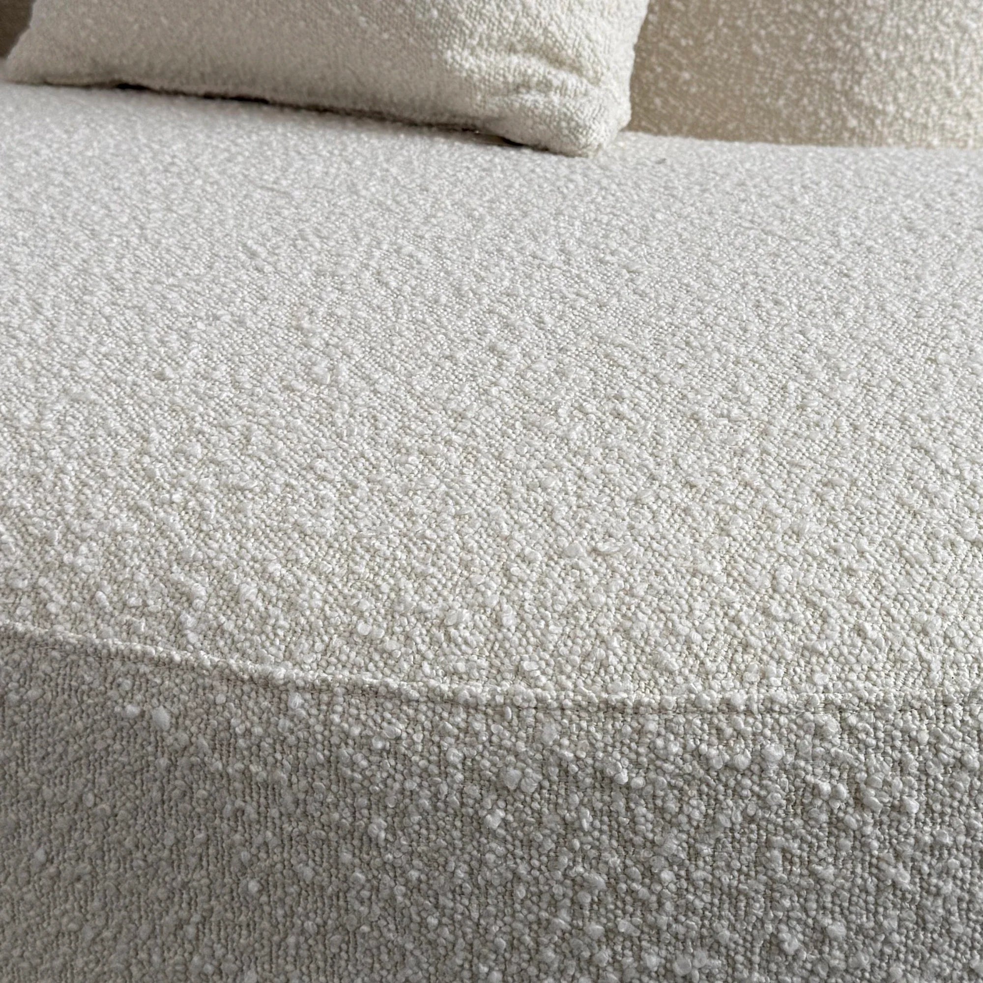 Luxurious White Boucle Upholstered L-Shape Sectional Sofa Chaise for Modern Living
