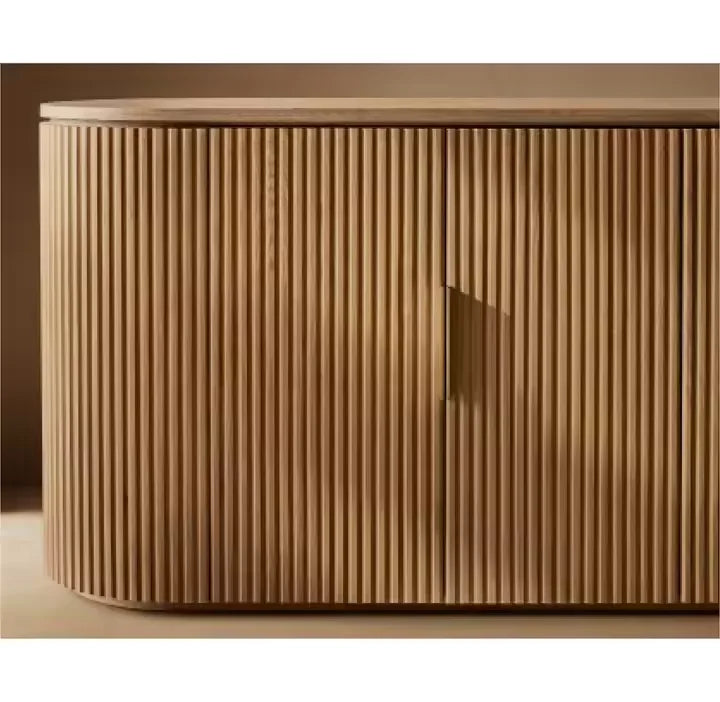 Modern Luxury Solid Oak Wood Sideboard Cabinet with 4 Drawers