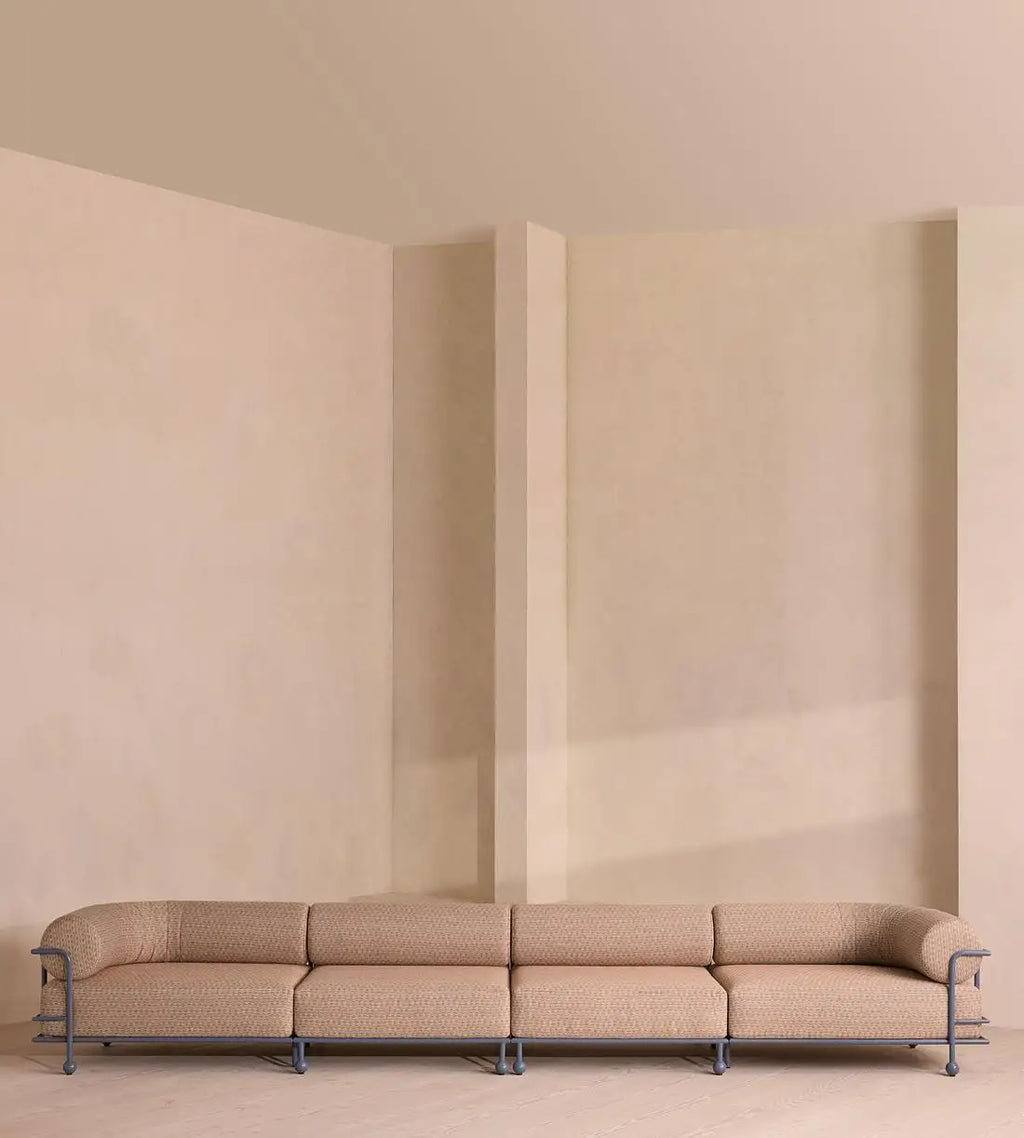 Modern Aluminum Alloy Outdoor Sofa Chaise with Plush Fabric Cushions for Home & Hotel
