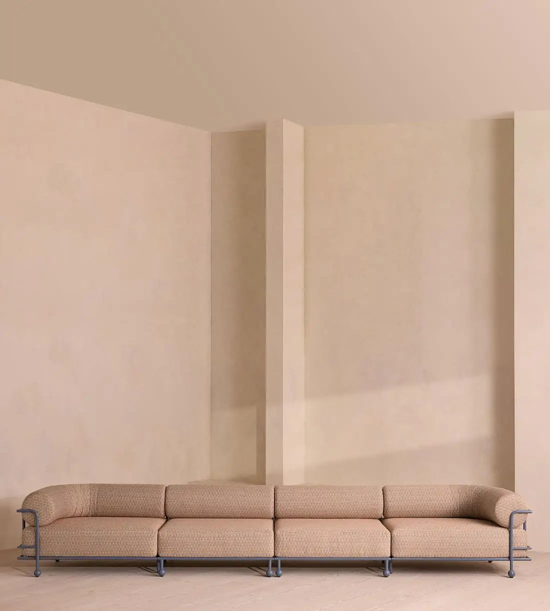 Modern Aluminum Alloy Outdoor Sofa Chaise with Plush Fabric Cushions for Home & Hotel