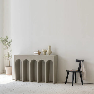 Modern Concrete Console Table - Japandi Nordic Minimalist Living Room Entryway Furniture