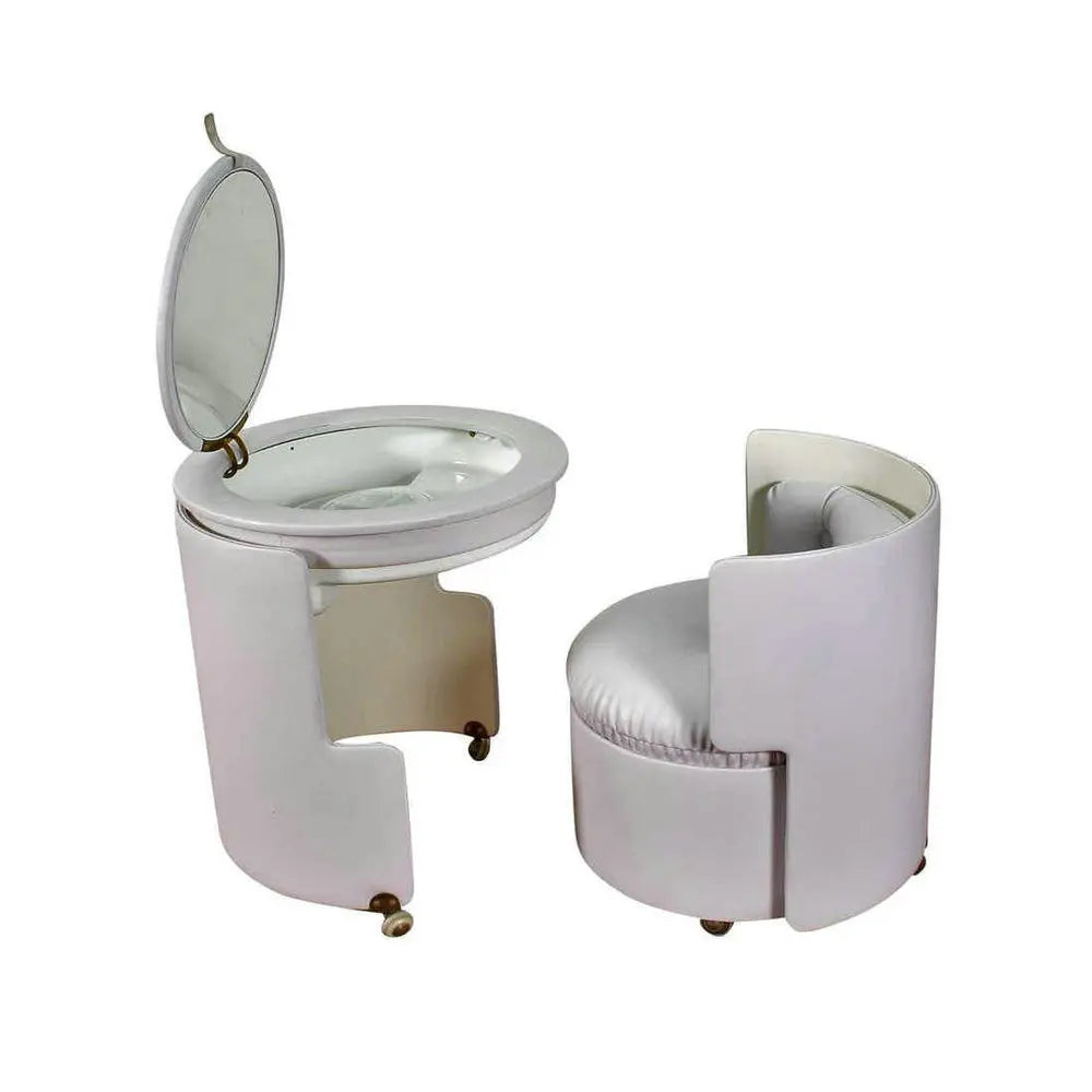 Modern Multi-functional Dressing Table with Smart Mirror & Side Cabinet Storage Vanity