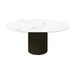 Premium Luxury Ceramic Round Extendable Dining Table with Solid Wood Base