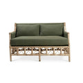 Handcrafted Boho Wicker Rattan Wood Loveseat Sofa for Cozy Living Spaces