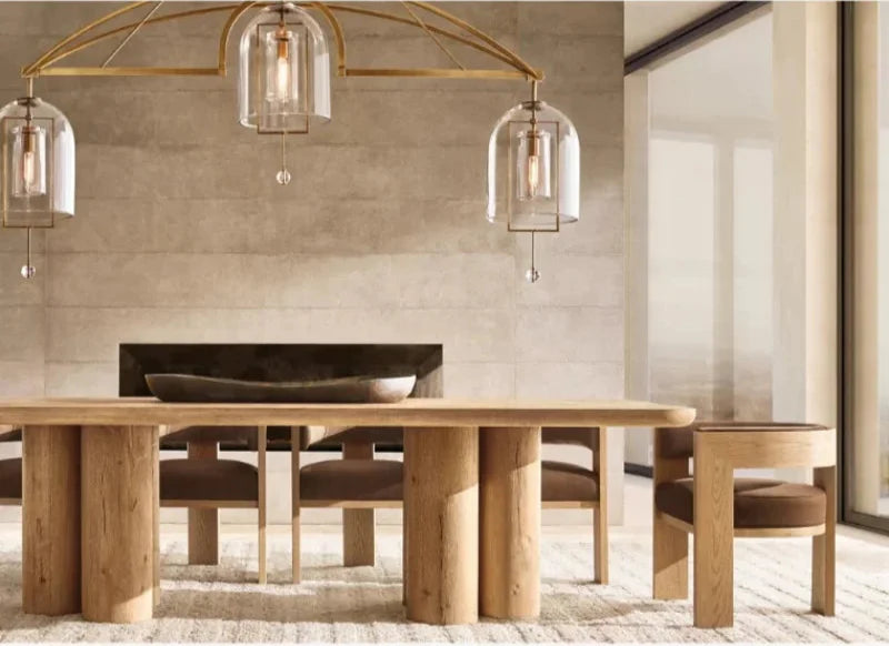 Elegant American Classic Solid Oak Dining Table - Customizable, Durable, Timeless Design