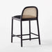 Modern Wooden Cane Rattan Bar Stool - Stylish Kitchen Counter Chair