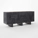 Modern Black Cerused Oak Wood Media Credenza Sideboard TV Console Cabinet