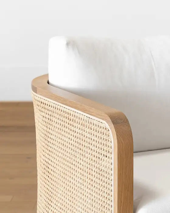 Charming Nordic Rattan Cane Frame Occasional Chair for Modern Living Rooms