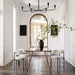 Elegant Ivory Boucle Dining Chair - Modern Metal Frame, Comfortable Chic Design