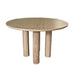 Modern Solid Oak Round Dining Table with Cylinder Legs - Stylish Home Furniture