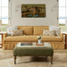 Elegant Cream Linen Fabric Sofa with Ruffled Skirt, Plush Living Room Comfort