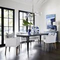 European Vintage Smoked Oak Dining Table - Solid Wood Kitchen Furniture