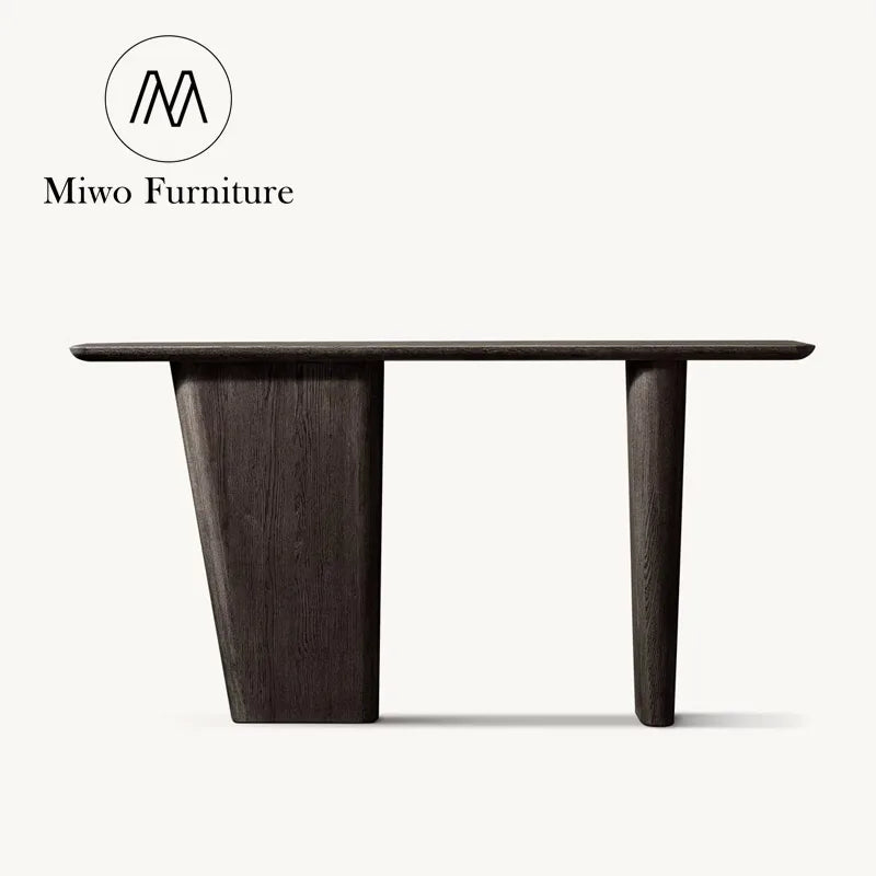 French Modern Vintage Solid Wood Entrance Villa Porch Console Table