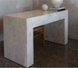 Tostone Contemporary Beige Limestone Dining Table with Elegant Conical Legs