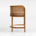 Natural Cane Rattan Counter Stool Oak Frame High Bar Chair for Kitchen Dining