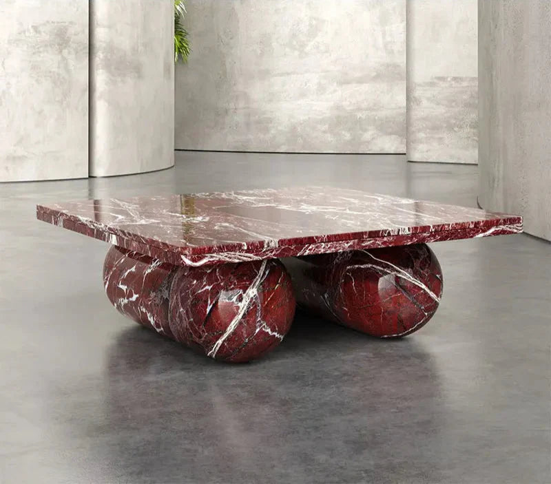 Elegant Waterproof Natural Black Marble Rectangle Coffee Table for Living Room