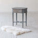 Chic French Vintage Recycled Pine Wood Nightstand with Drawer - Antique Blue Finish