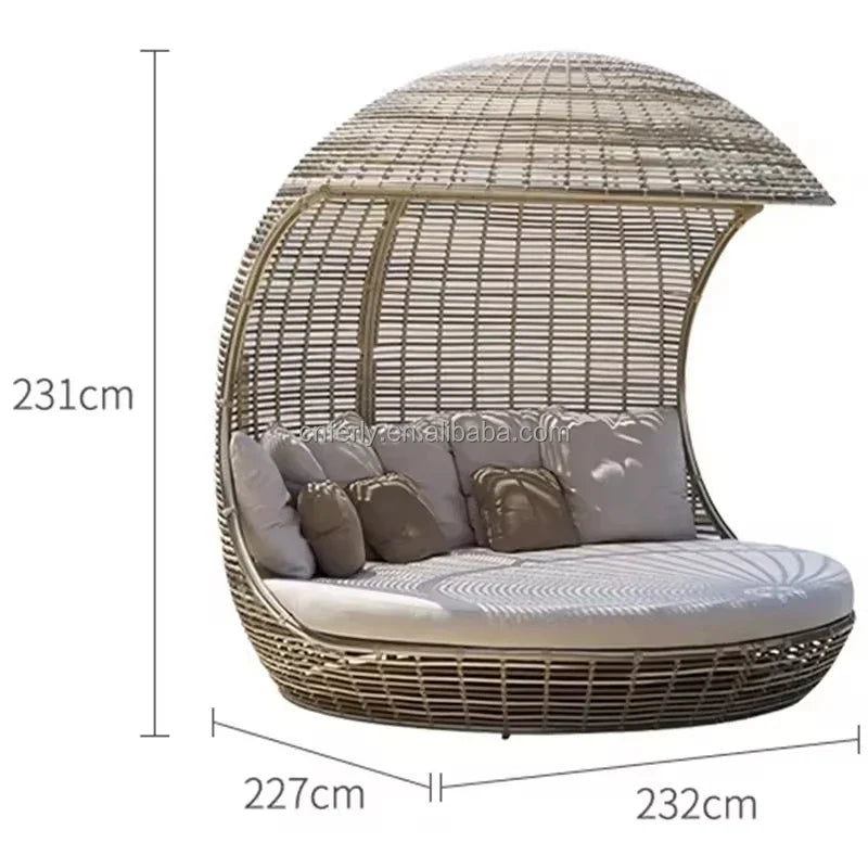 Architectural Grade All Weather Rattan Daybed for Commercial Outdoor Fitouts