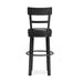Modern Faux Leather Swivel Bar Stool with Adjustable Counter Height Wooden Back