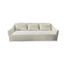 Luxurious White Linen 3-Seat Sofa Couch - Modern Solid Wood Living Room Furniture