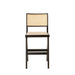 Stylish Modern Oak Wood Rattan Back Armless Counter Bar Stool
