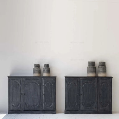 Rustic Recycled Pine Sideboard Cabinet: Antique Storage for Bedroom & Living Room