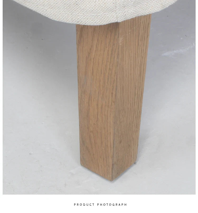 Elegant French Style Linen Dining Chair with Removable Cover, Solid Wood Frame