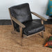 Elegant French Country Solid Oak Leather Recliner Leisure Chair