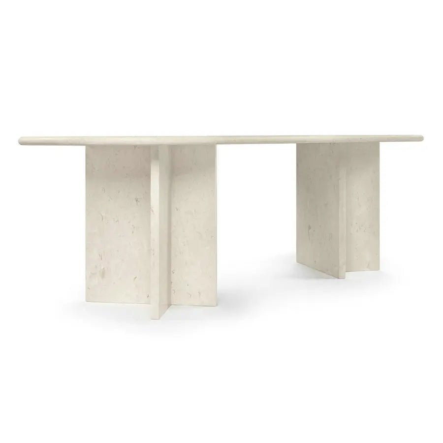 Elegant Marble Travertine Dining Table: Versatile Rectangle Stone for Modern Homes