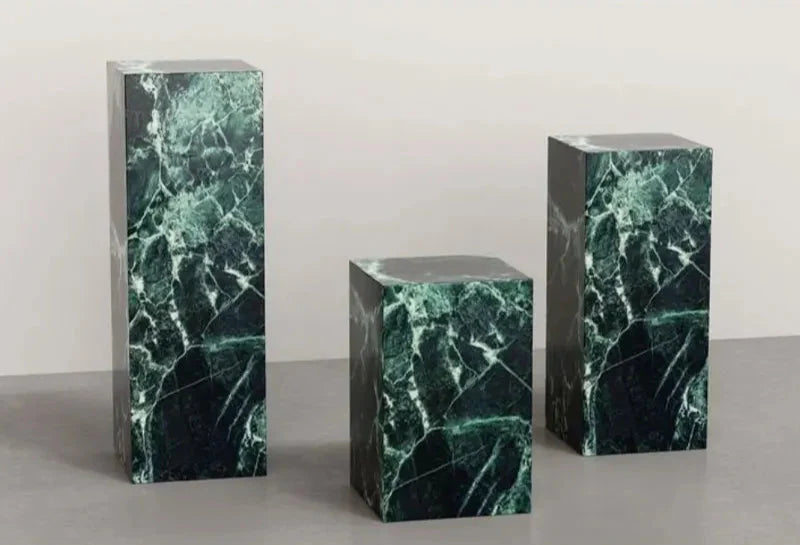 Luxurious Italian Verde Alpi Green Marble Coffee Side Table for Elegant Homes