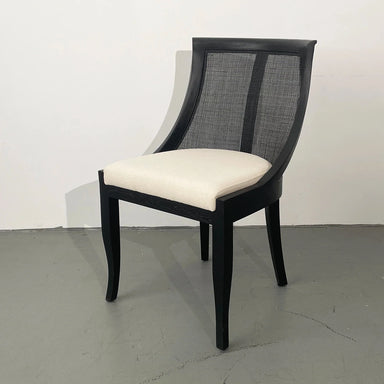 Elegant French Solid Oak Dining Chair with Rattan Cane Back for Wedding & Home