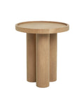 Sturdy Round Solid Oak Wood Side End Table for Living Room