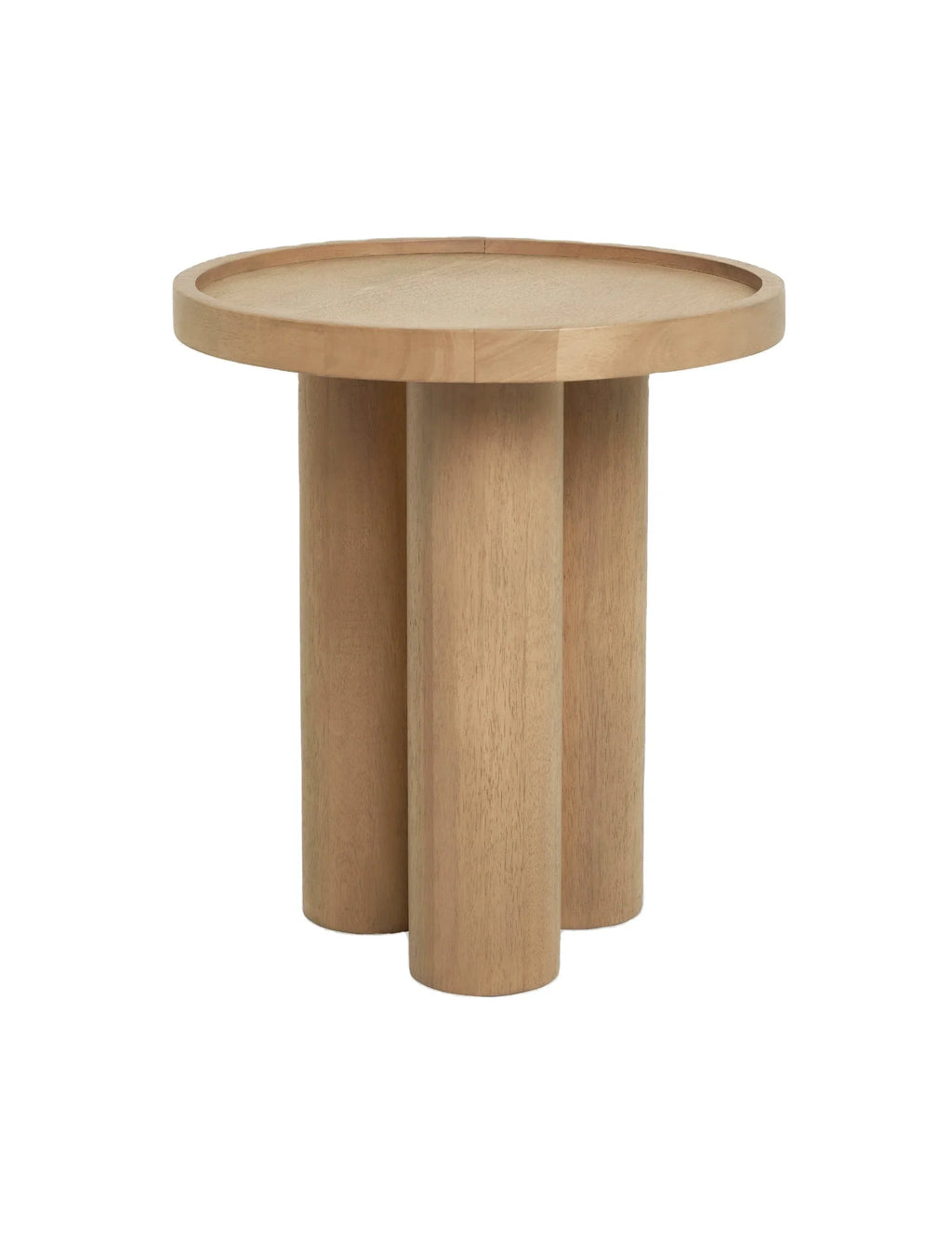 Elegant Round Oak Wood Side Table - Modern Solid Wood End Table for Living Room