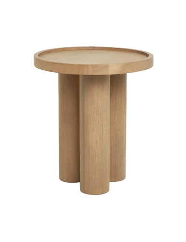 Sturdy Round Solid Oak Wood Side End Table for Living Room