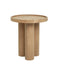 Sturdy Round Solid Oak Wood Side End Table for Living Room