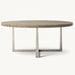Elegant Round Forged Metal Dining Table, Marble Top, Custom Sizes Available