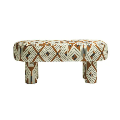Velvet Upholstered Modern Aesthetic Long Bench Ottoman Stool for Elegant Spaces
